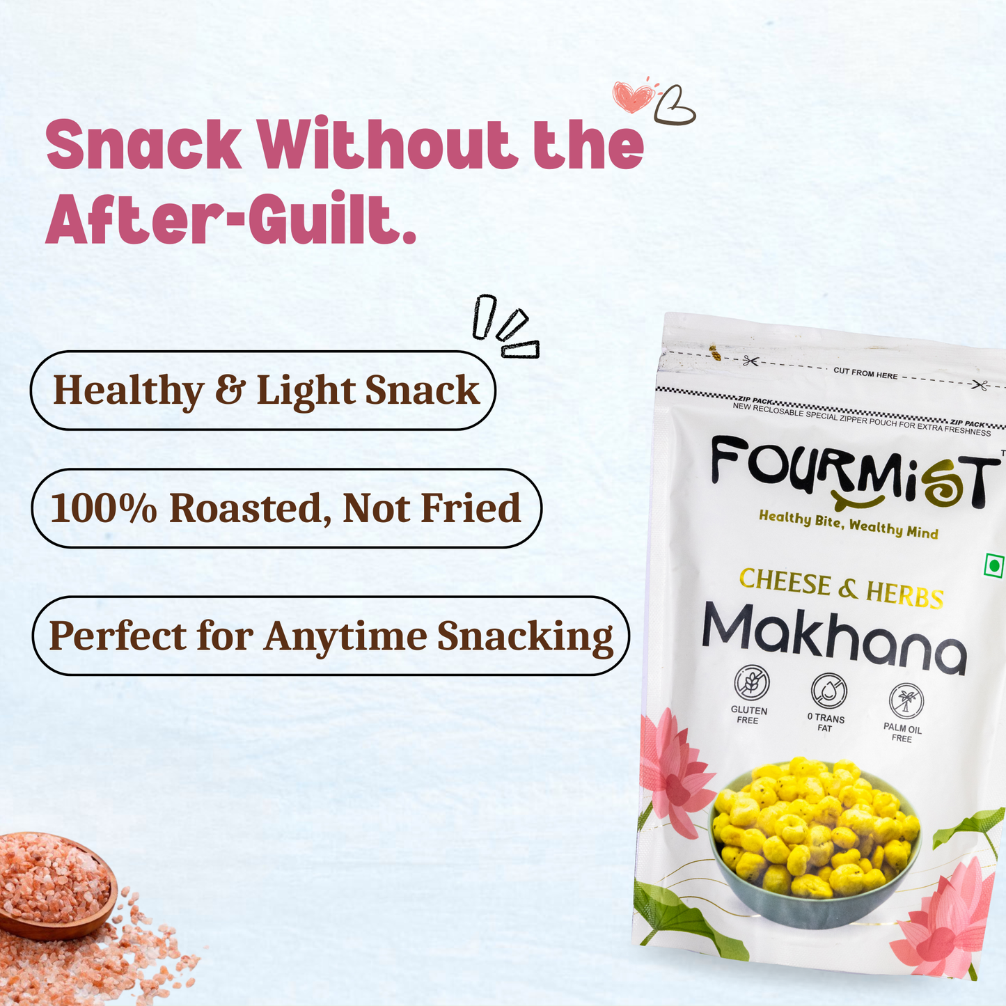 Classic Pink Pop – Himalayan Salt & Pepper Roasted Makhana | Light & Healthy Snack